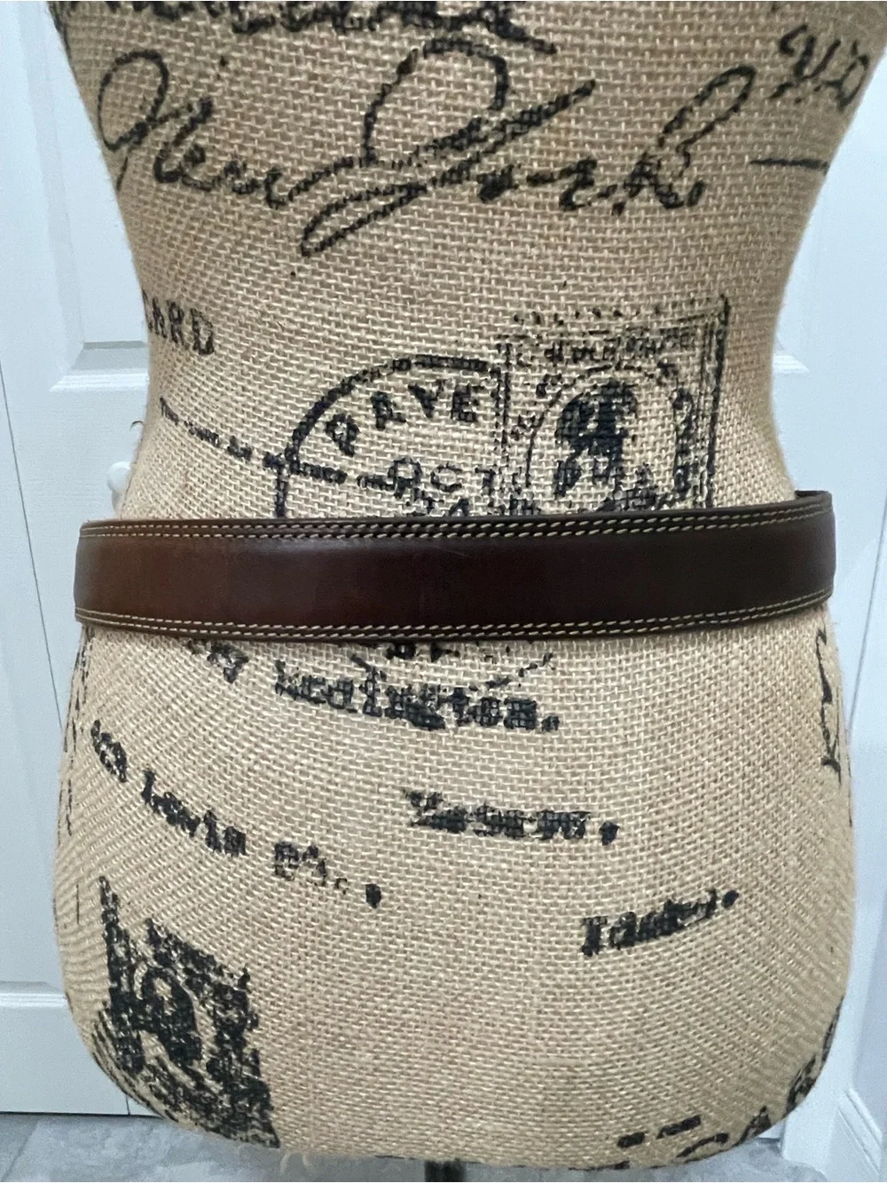 Eddie Bauer Brown Leather Belt with Silver Buckle